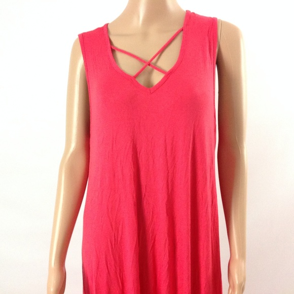 New Brooklynn's Women's Maxi Dress Pink High Low - Picture 2 of 5